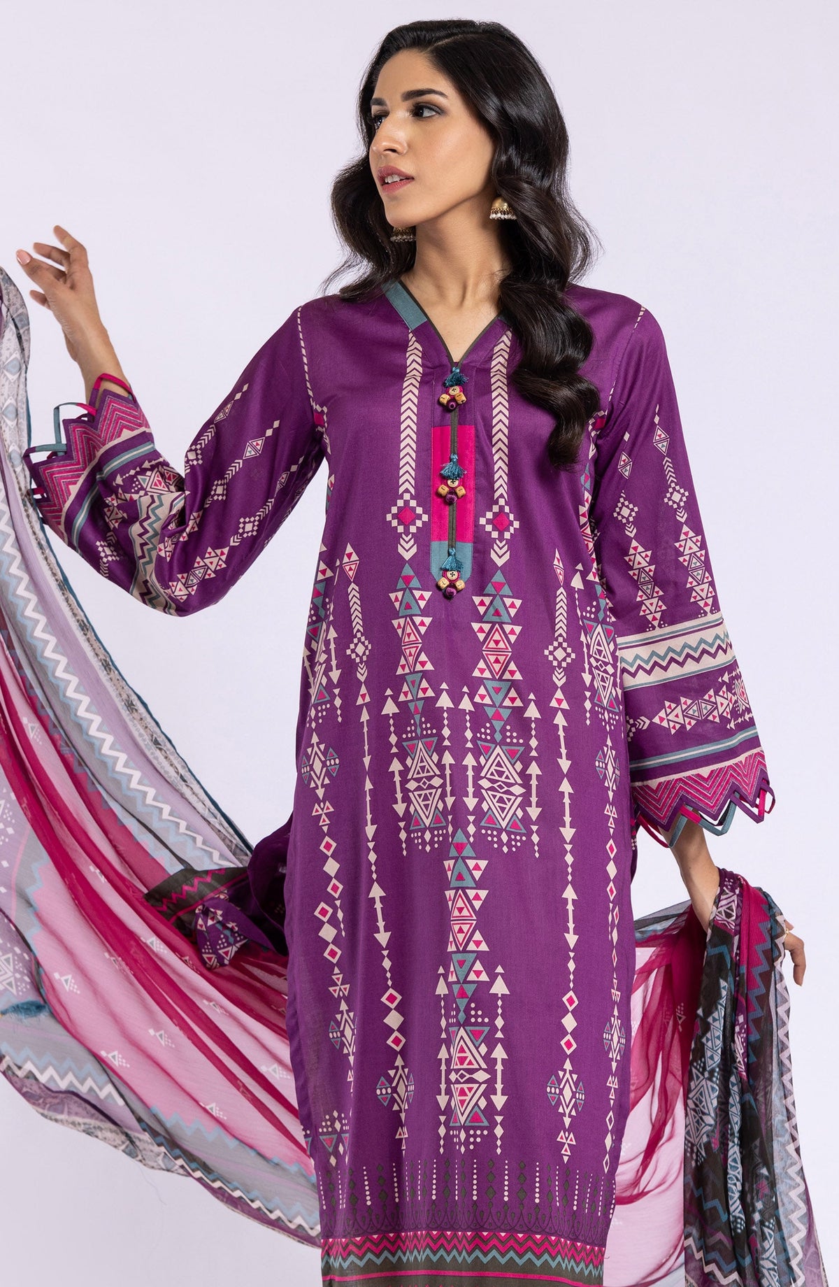 Orient - Unstitched 2 Piece Printed Lawn Shirt and Chiffon Dupatta
