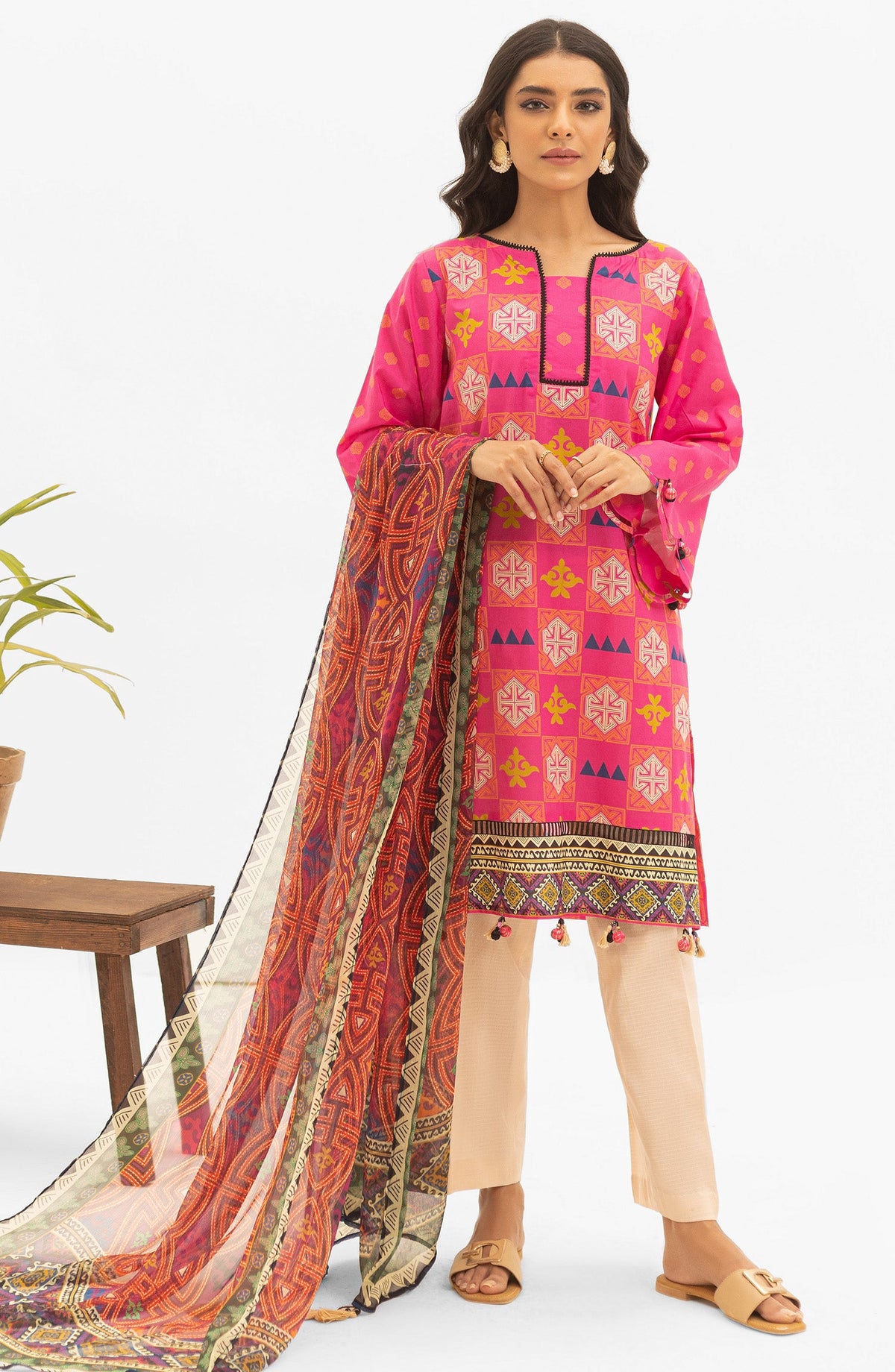 Orient - Unstitched 2 Piece Printed Lawn Shirt and Chiffon Dupatta