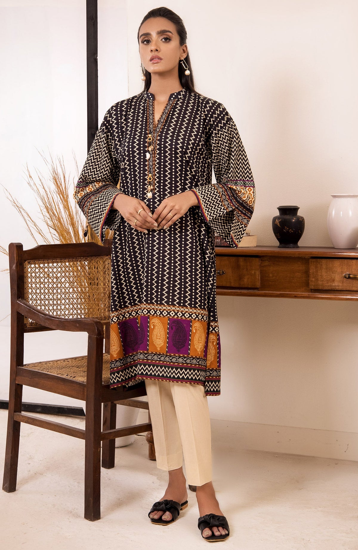 Orient - Unstitched 1 Piece Printed Khaddar Winter Shirt
