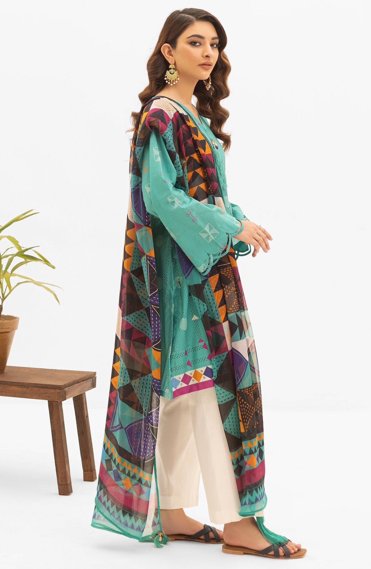 Orient - Unstitched 2 Piece Printed Lawn Shirt and Chiffon Dupatta
