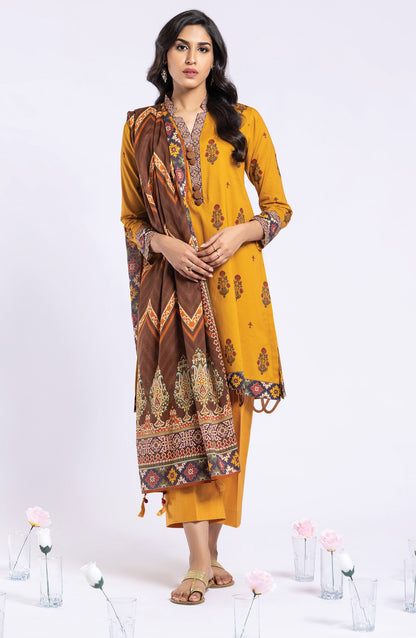 Orient - Unstitched 3 Piece Printed Lawn Shirt , Cambric Pant and Lawn Dupatta