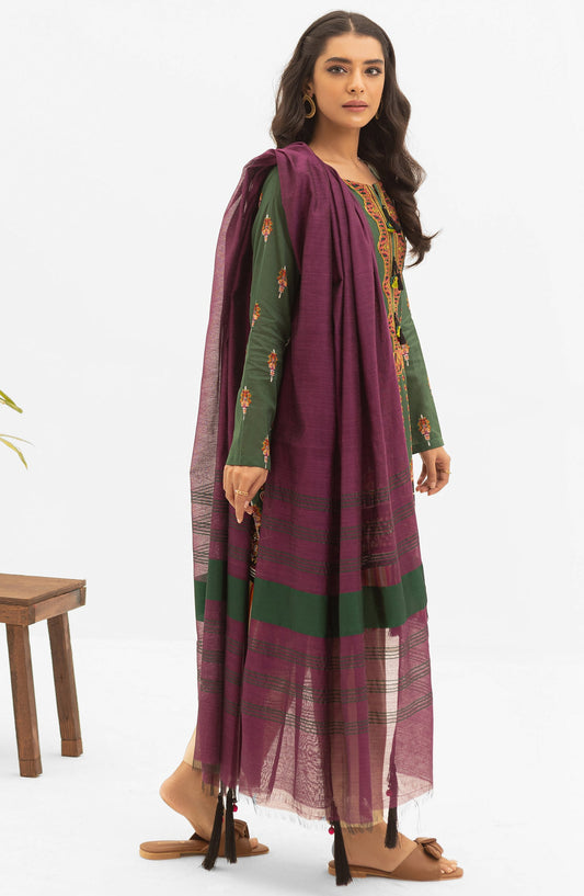 Orient - Unstitched 2 Piece Embroidered Lawn Shirt and Yarn Dyed Dupatta