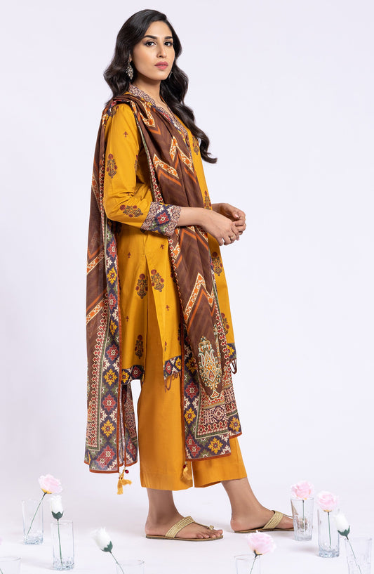 Orient - Unstitched 3 Piece Printed Lawn Shirt , Cambric Pant and Lawn Dupatta