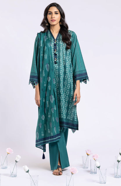 Orient - Unstitched 3 Piece Printed Lawn Shirt , Cambric Pant and Lawn Dupatta