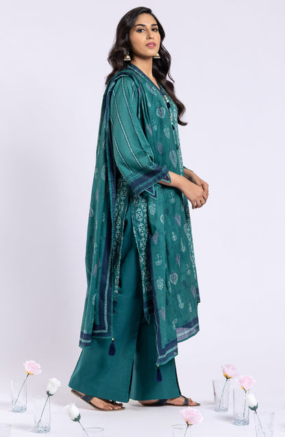 Orient - Unstitched 3 Piece Printed Lawn Shirt , Cambric Pant and Lawn Dupatta