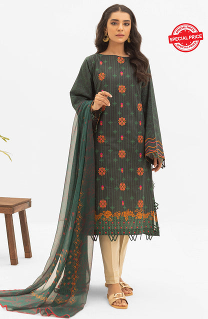 Orient - Unstitched 2 Piece Embroidered Lawn Shirt and Chiffon Dupatta