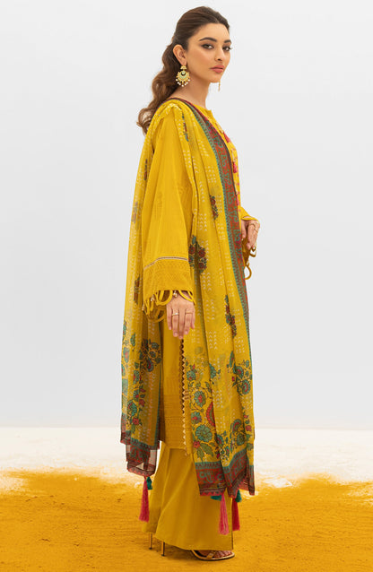 Orient - Unstitched 3 Piece Embroidered Jacquard Shirt , Cambric Pant and Chiffon Dupatta