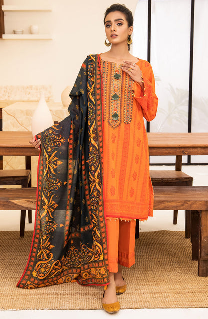 Orient - Unstitched 3 Piece Embroidered Karandi Shirt , Pant and Karandi Dupatta