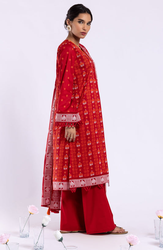 Orient - Unstitched 3 Piece Printed Lawn Shirt , Cambric Pant and Lawn Dupatta