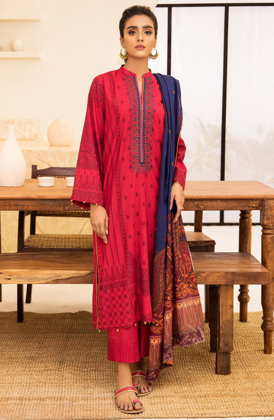 Orient - Unstitched 3 Piece Embroidered Karandi Shirt , Pant and Karandi Dupatta