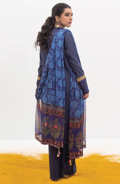 Orient - Unstitched 3 Piece Embroidered Jacquard Shirt , Cambric Pant and Chiffon Dupatta