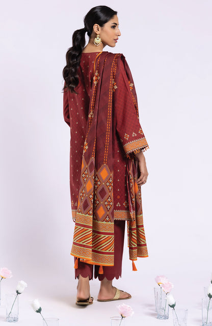 Orient - Unstitched 3 Piece Printed Lawn Shirt , Cambric Pant and Lawn Dupatta
