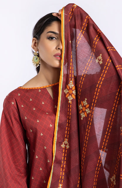 Orient - Unstitched 3 Piece Printed Lawn Shirt , Cambric Pant and Lawn Dupatta