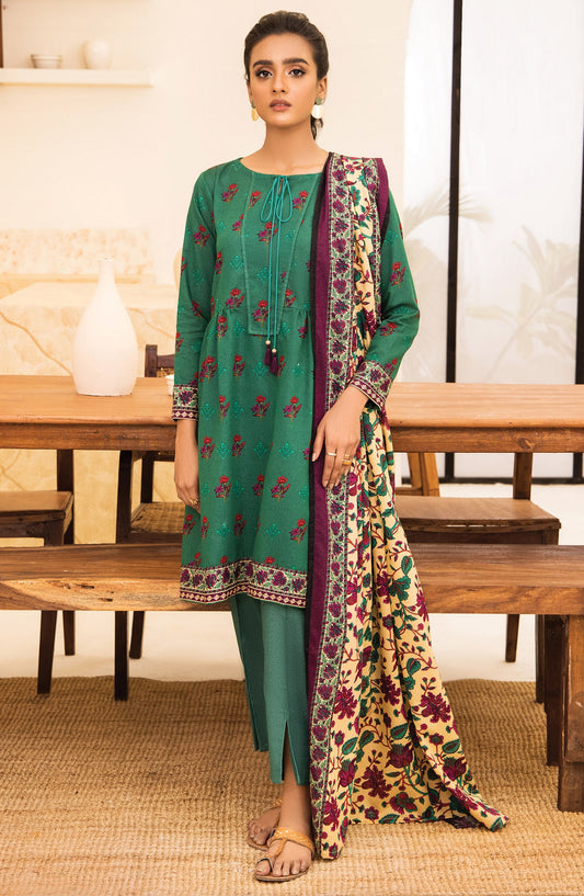 Orient - Unstitched 3 Piece Printed Karandi Shirt , Pant and Karandi Shawl Dupatta
