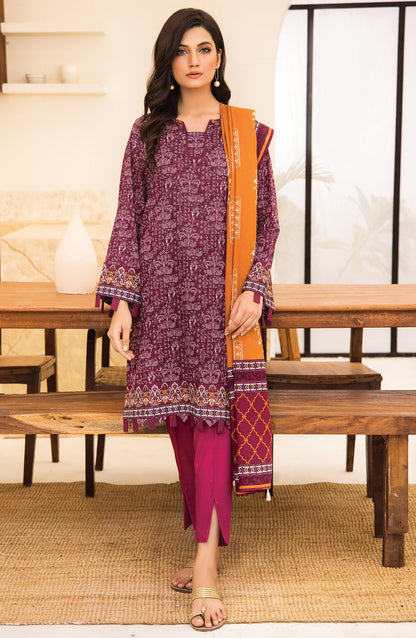 Orient - Unstitched 3 Piece Printed Karandi Shirt , Pant and Karandi Shawl Dupatta