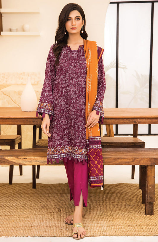 Orient - Unstitched 3 Piece Printed Karandi Shirt , Pant and Karandi Shawl Dupatta