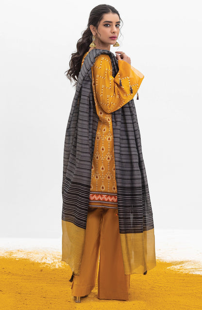 Orient - Unstitched 3 Piece Printed Lawn Shirt , Cambric Pant and Yarn Dyed Dupatta