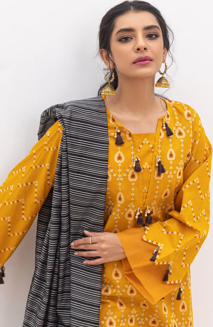 Orient - Unstitched 3 Piece Printed Lawn Shirt , Cambric Pant and Yarn Dyed Dupatta