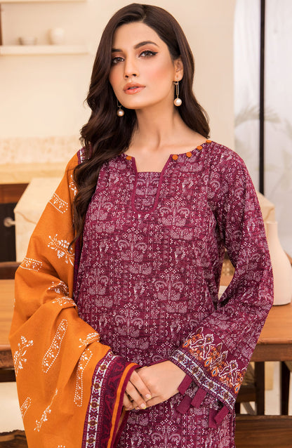 Orient - Unstitched 3 Piece Printed Karandi Shirt , Pant and Karandi Shawl Dupatta