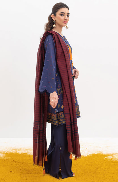 Orient - Unstitched 3 Piece Printed Lawn Shirt , Cambric Pant and Yarn Dyed Dupatta