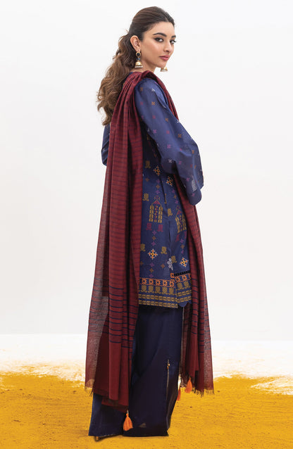 Orient - Unstitched 3 Piece Printed Lawn Shirt , Cambric Pant and Yarn Dyed Dupatta
