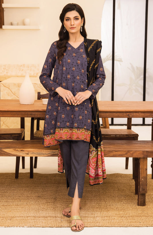 Orient - Unstitched 3 Piece Printed Karandi Shirt , Pant and Karandi Shawl Dupatta
