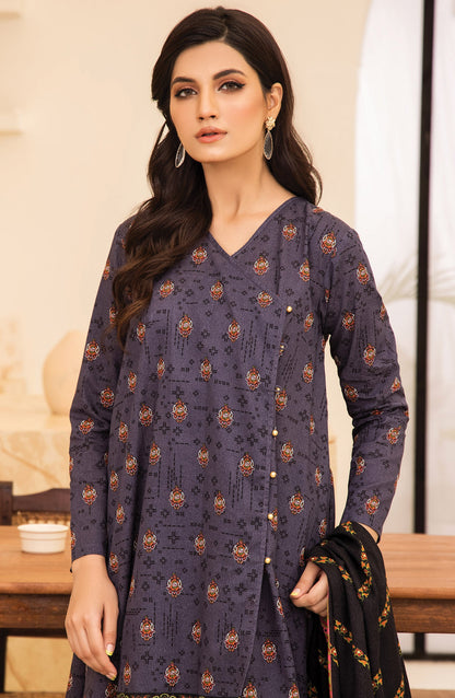 Orient - Unstitched 3 Piece Printed Karandi Shirt , Pant and Karandi Shawl Dupatta