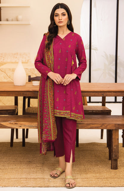 Orient - Unstitched 3 Piece Printed Karandi Shirt , Pant and Karandi Shawl Dupatta