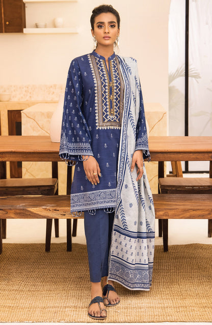 Orient - Unstitched 3 Piece Embroidered Khaddar Shirt , Pant and Khaddar Dupatta