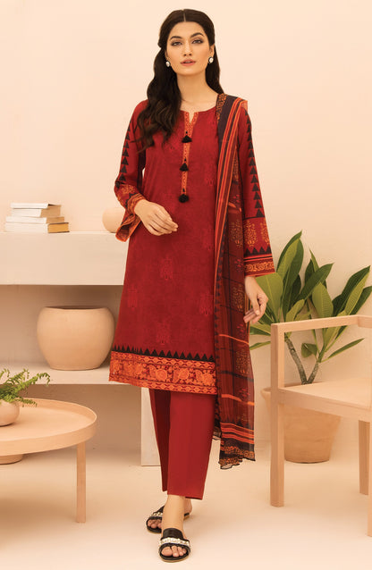 Orient - Unstitched 3 Piece Embroidered Heavy Lawn Shirt , Cambric Pant and Chiffon Dupatta