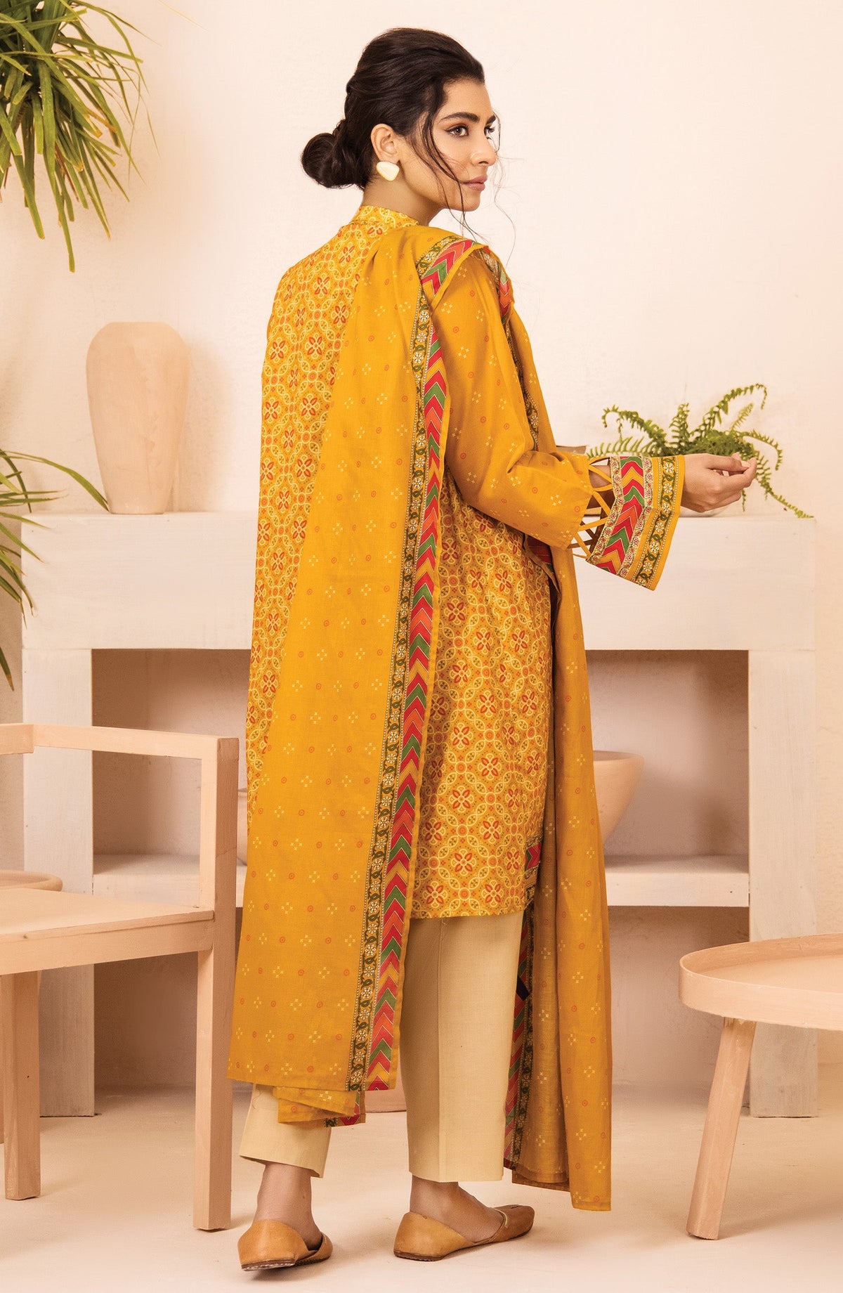 Orient - Unstitched 2 Piece Print Cambric Shirt and Lawn Dupatta