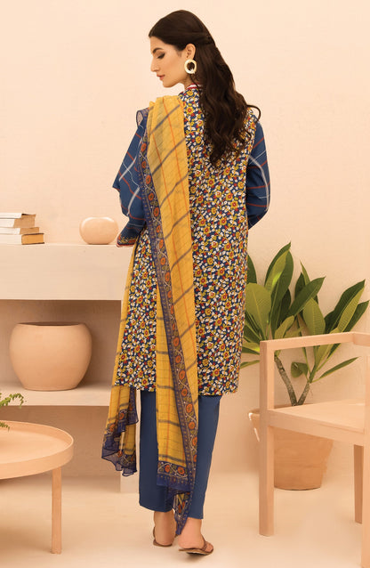 Orient - Unstitched 3 Piece Printed Lawn Shirt , Cambric Pant and Chiffon Dupatta