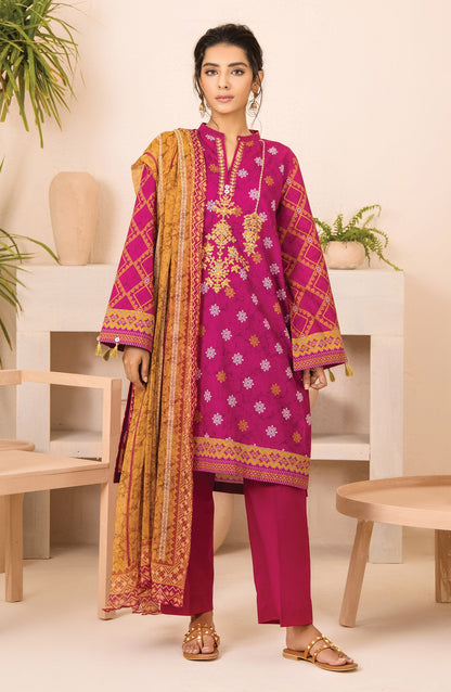 Orient - Unstitched 2 Piece Embroidered Lawn Shirt and Chiffon Dupatta