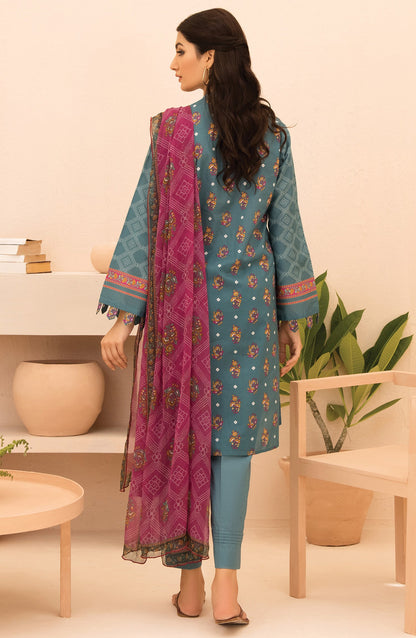 Orient - Unstitched 3 Piece Printed Lawn Shirt , Cambric Pant and Chiffon Dupatta