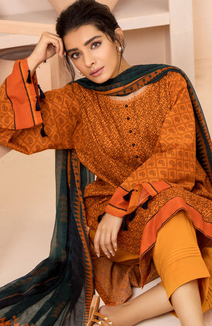 Orient - Unstitched 2 Piece Printed Lawn Shirt and Chiffon Dupatta