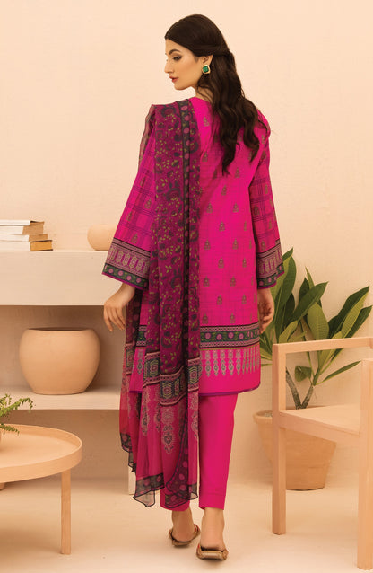 Orient - Unstitched 3 Piece Printed Lawn Shirt , Cambric Pant and Chiffon Dupatta