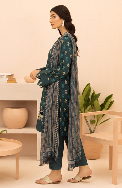 Orient - Unstitched 3 Piece Printed Lawn Shirt , Cambric Pant and Chiffon Dupatta