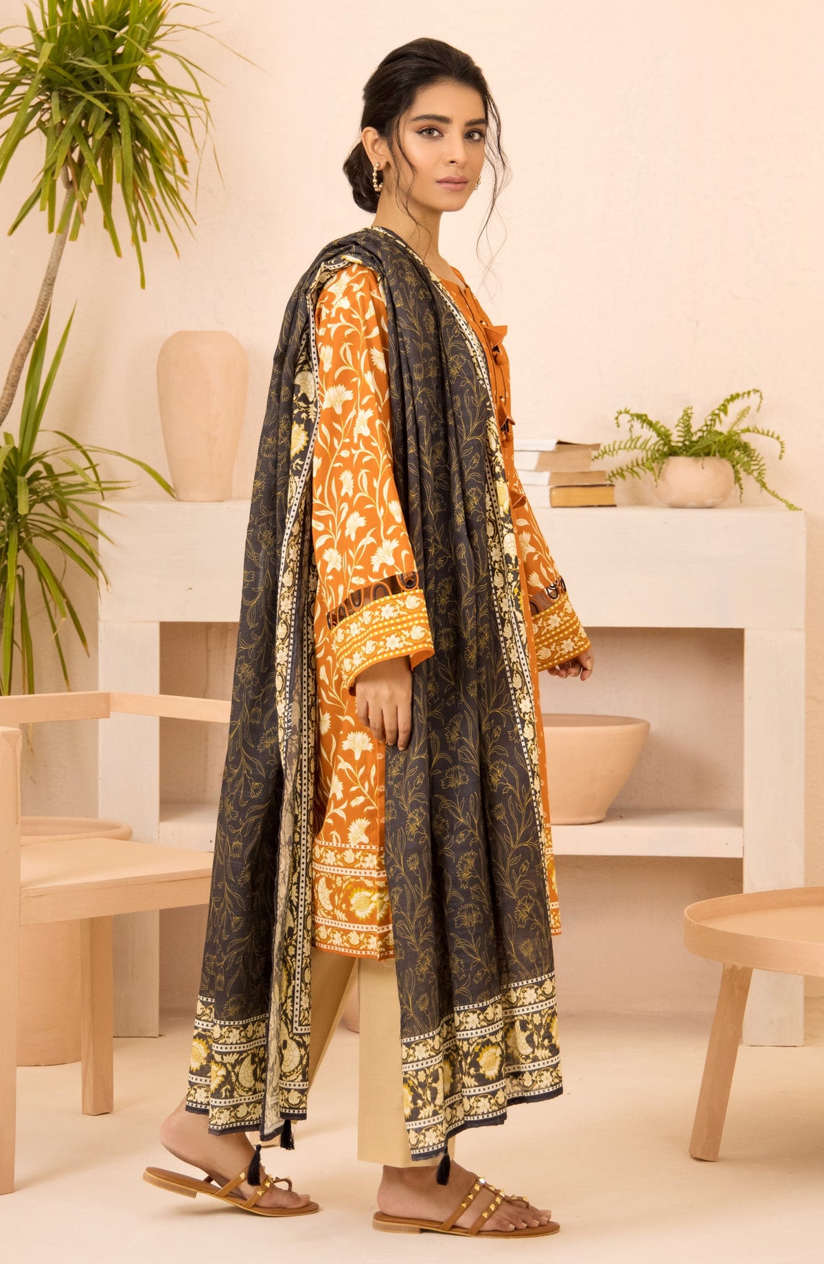 Orient - Unstitched 2 Piece Printed Lawn Shirt and Dobby Dupatta