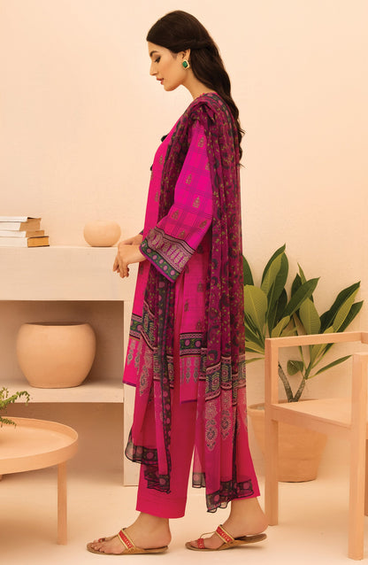 Orient - Unstitched 3 Piece Printed Lawn Shirt , Cambric Pant and Chiffon Dupatta