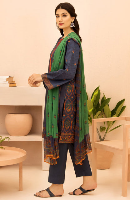 Orient - Unstitched 3 Piece Printed Lawn Shirt , Cambric Pant and Chiffon Dupatta