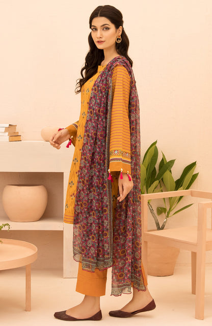 Orient - Unstitched 3 Piece Printed Lawn Shirt , Cambric Pant and Chiffon Dupatta