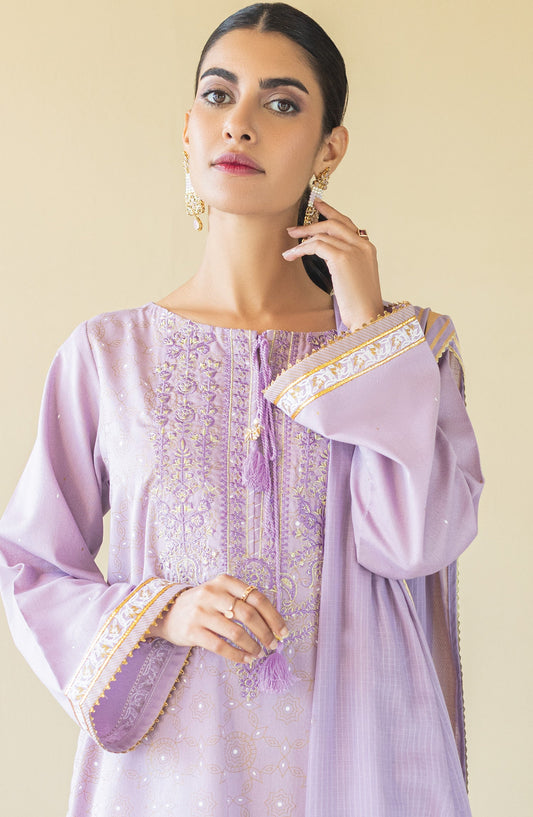 Orient - Unstitched 3 Piece Embroidered Karandi Shirt , Karandi Pant and Karandi Dupatta