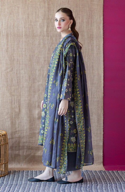 Orient - Unstitched 3 Piece Printed Cambric Shirt , Cambric Pant and Lawn Dupatta