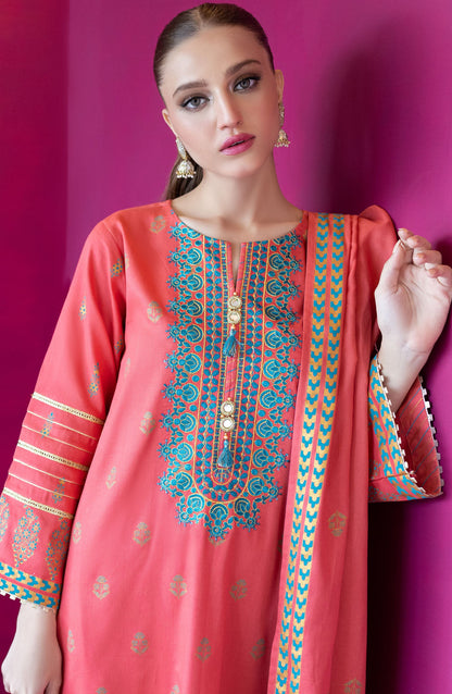 Orient - Unstitched 3 Piece Embroidered Cottel Shirt , Cottel Pant and Cottel Dupatta