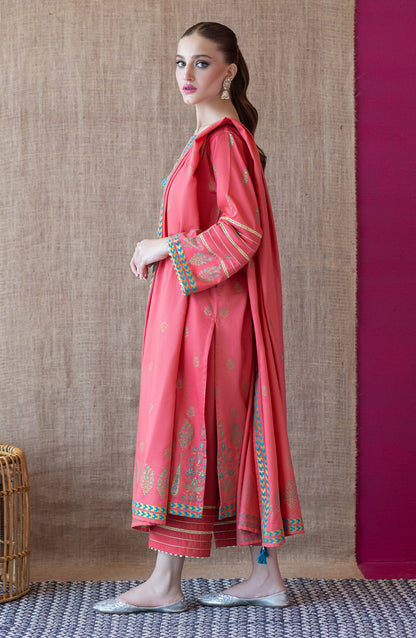 Orient - Unstitched 3 Piece Embroidered Cottel Shirt , Cottel Pant and Cottel Dupatta