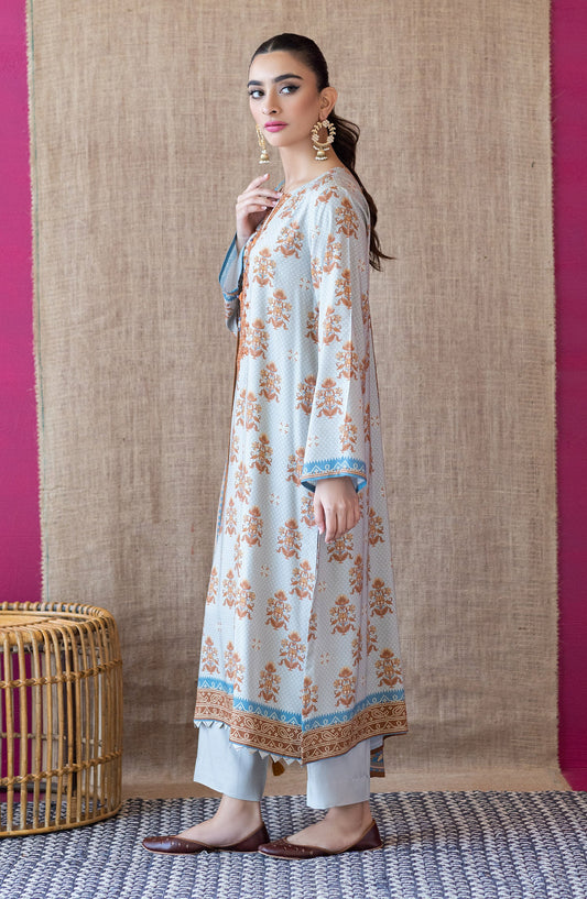 Orient - Unstitched 3 Piece Embroidered Linen Shirt , Linen Pant and Linen Dupatta