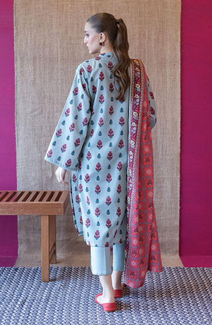 Orient - Unstitched 3 Piece Printed Karandi Shirt , Karandi Pant and Karandi Dupatta