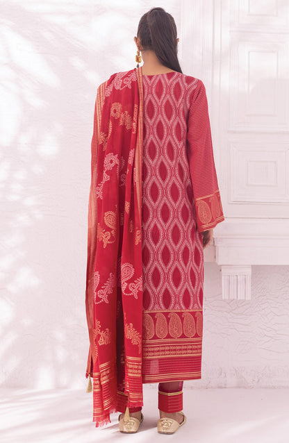 Orient - Unstitched 3 Piece Embroidered Jacquard Shirt , Cambric Pant and Jacquard Dupatta