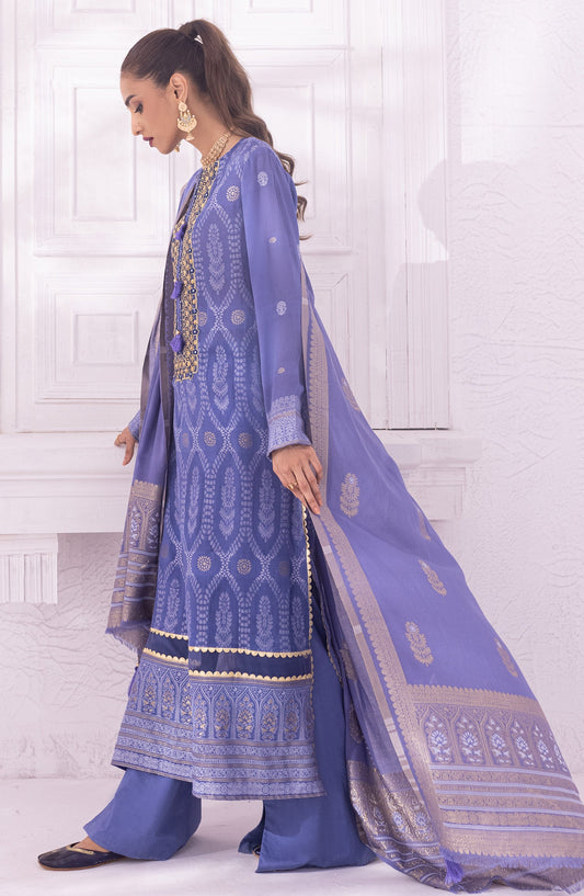 Orient - Unstitched 3 Piece Embroidered Jacquard Shirt , Cambric Pant and Jacquard Dupatta