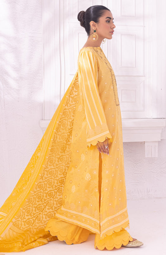 Orient - Unstitched 3 Piece Embroidered Jacquard Shirt , Cambric Pant and Jacquard Dupatta